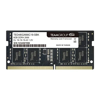 Afbeelding van Team Group ELITE TED48G2666C19 S01 Geheugenmodule GB DDR4 (1 x 8GB, 2666 MHz, RAM, SO DIMM), Zwart