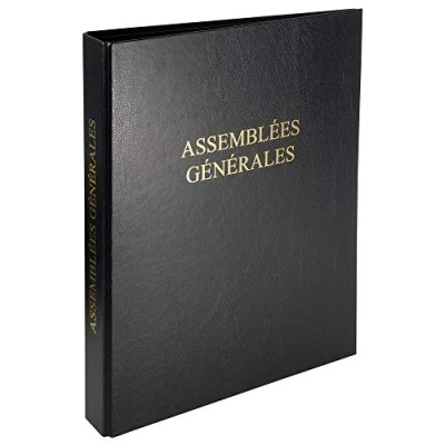 Afbeelding van Exacompta Ref. 46210E 1 zwarte economische juridische binder ALGEMENE 4 ringen, plastic omslag Afmetingen 32 x 26cm Geleverd met 100 genummerde blanco vellen