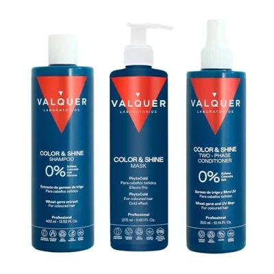 Afbeelding van Valquer Professional Hair Enhancer Pack kleur: Zero% Shampoo 400 ml + masker ijseffect 100 2 fasen conditioner ml, gekleurd haar 1300 g (3 stuks)