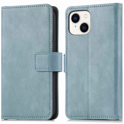 Afbeelding van imoshion Hoesje Geschikt voor iPhone 15 Plus Luxe Bookcase Lichtblauw