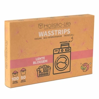 Afbeelding van Natuurlijke Wasmiddeldoekjes Lentebloesem Wasstrips 100 Wasbeurten Incl. Wasverzachter Wasmiddel Wasdoekjes Vegan Zero Waste
