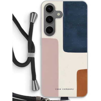 Afbeelding van Case Company® hoesje met Koord geschikt voor Samsung Galaxy S24 Geo #5 Telefoonhoesje Zwart Bescherming aan alle Kanten en Over de Schermrand