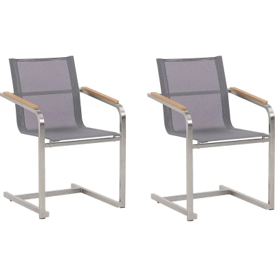 Afbeelding van Beliani COSOLETO Tuinstoel set van 6 Grijs Polyester