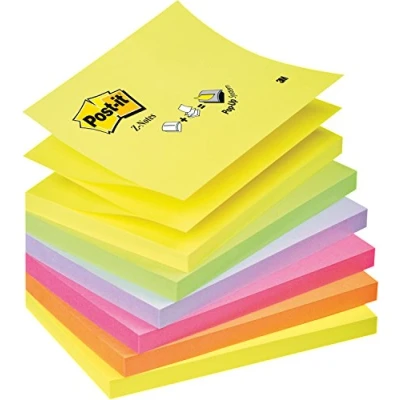 Image de Post it Recharge Z Notes Bloc de 100 feuilles 76x127mm Néon assortis Lot 6 blocs