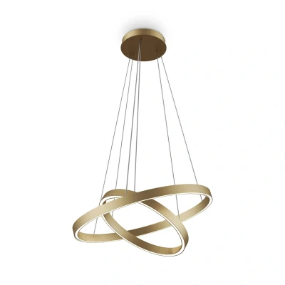 Afbeelding van Maytoni Rim hanglamp 830 2 ringen Ø 60 cm messingkleurig