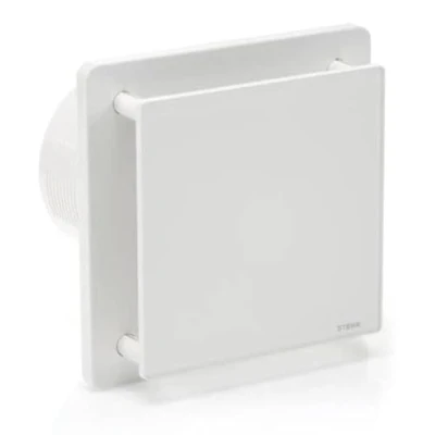 Afbeelding van STERR BFS125 20W badkamerventilator, wit, 125 mm, glazen front, moderne look