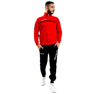 Afbeelding van Givova, trainingspak GIVOVA een full rits, rood/zwart, L