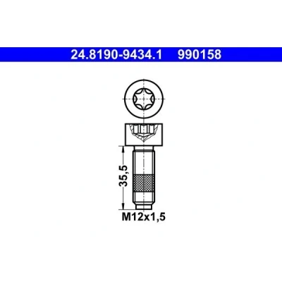 Afbeelding van ATE 24.8190 9434.1 Schroef, remschijf