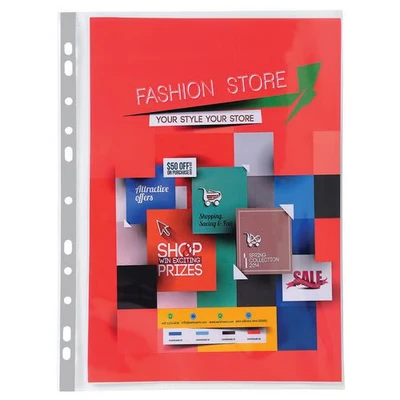 Image de Sachet 10 pochettes perforées premium PP 140micron a4+
