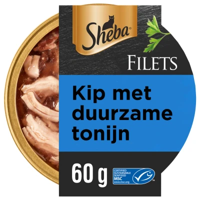 Afbeelding van Sheba Filets In Saus 60 g Kattenvoer Tonijn&amp;Kip