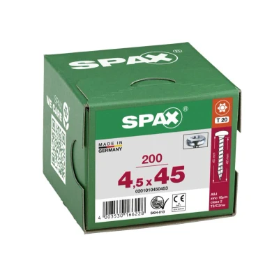 Afbeelding van Spax spaanplaatschroeven cilinderkop verzinkt T Star T20 4.5x45mm (per 200 stuks)