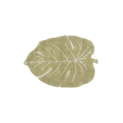 Afbeelding van Lorena Canals Tapijt Wasbaar Mini Monstera Olive Groen