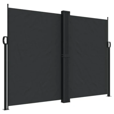 Afbeelding van Windscherm uittrekbaar 180x600 cm zwart