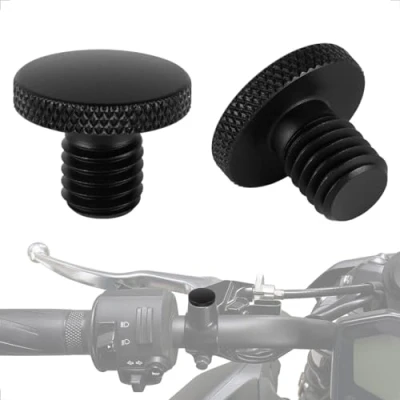 Afbeelding van Evermotor Een paar M8 M10 CNC aluminium anodische oxidatie motorfiets spiegel blindstop schroeven schroefdraad bekledingsschroeven: 2 x 8 mm clockwise