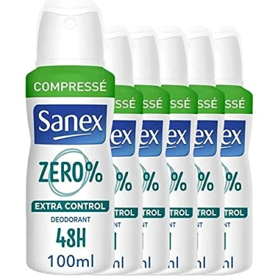 Afbeelding van Sanex Zero% Respect &amp; Control Deodorantspray, 200 ml, 6 stuks