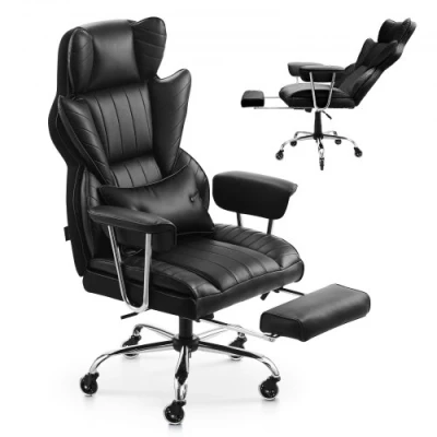 Image de VEVOR Chaise de Bureau à Dossier Haut avec Repose pieds et Accoudoirs Amovibles