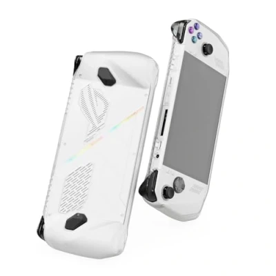 Afbeelding van Skull &amp; Co. GripCase Ally for ROG Ally: een zachte beschermhoes met gestructureerde handgrepen, volledige bescherming en standaard, antislip schokdemping krasbestendig design, transparant