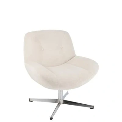 Afbeelding van J Line loungestoel Chill metaal/multiplex creme/zilver