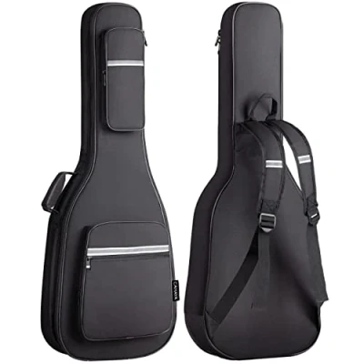 Image de CAHAYA Housse de guitare électrique rembourrée 6 mm avec une poche avant assortie, Noir, Rembourrage 12 mm, Moderne