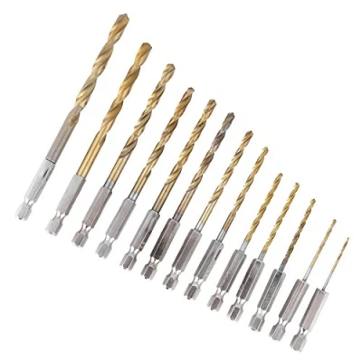 Afbeelding van HSS Spiraalboor, titanium coating, 1,5 6,5 mm, 13 delige set, boorgereedschap met zeskantgreep