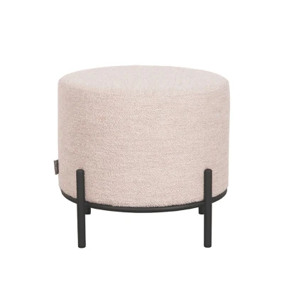 Afbeelding van Troy poef op poten L 46x46x41cm bouclé naturel