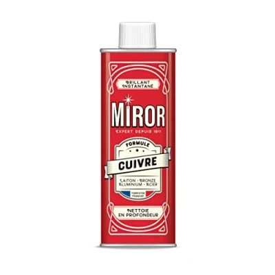 Afbeelding van Miror Koper metaalreiniger messing, brons, aluminium, staal en zink reinigt glanst antioxidant gemaakt in Frankrijk facon 250 ml