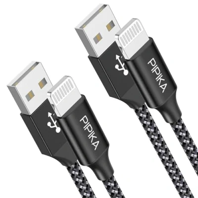Afbeelding van PIPIKA iPhone kabel, [2 stuks 0,5 m] Apple MFi gecertificeerde Lightning oplader nylon gevlochten snellaadkabel voor 12/12 mini / 12 Pro/11/11 Pro Max/XR/XS/X/8 Plus/7/6S/6