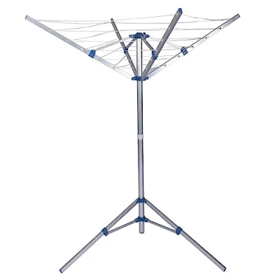 Afbeelding van Mobiel wasrek, droogrek 16m waslijn, inklapbaar, 155cm hoog aluminium wasdroger met opbergtas Multistrobe