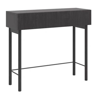 Afbeelding van Selsey NOLIE Console met lade en poten 90 cm Portland Zwart Essen