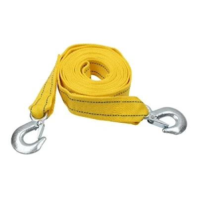 Afbeelding van 5 ton auto sleepkabel Stalen trekriem haken treklierkabel 4 meter Trektouw voor vrachtwagen Touw