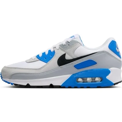 Afbeelding van Nike Sportswear AIR MAX 90 Sneakers laag, Heren, Maat: 45, White/black/photo blue Leer en textiel