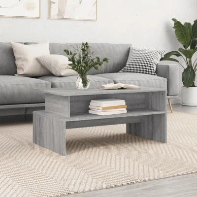 Afbeelding van Salontafel 90x55x42,5 cm bewerkt hout grijs sonoma eikenkleur