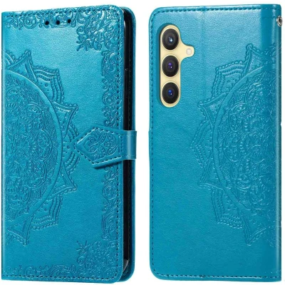 Afbeelding van imoshion Hoesje Geschikt voor Samsung Galaxy S25 Plus Met Pasjeshouder Mandala Bookcase Turquoise