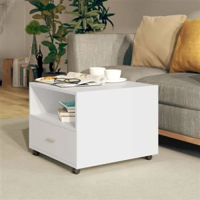 Afbeelding van vidaXL Salontafel 55x55x40 cm bewerkt hout wit