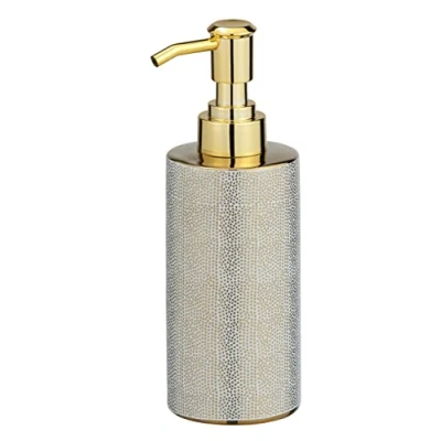 Afbeelding van Zeepdispenser Nuria goud/wit, vloeibare zeepdispenser, afwasmiddeldispenser, 0,3 l