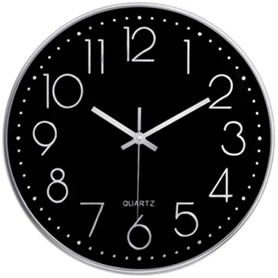 Afbeelding van Taodyans Stille wandklok, 30 cm, keukenklok, kwarts, werkt op batterijen, rond, moderne woondecoratie, voor kantoor, klaslokaal, woonkamer, slaapkamer