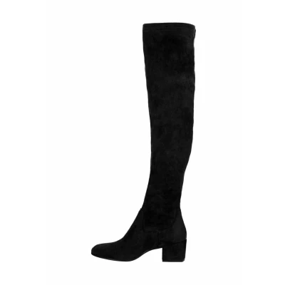 Afbeelding van Manfield Overknee laarzen, Dames, Maat: 37, Schwarz Leer en imitatieleer