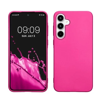 Afbeelding van kwmobile telefoonhoesje geschikt voor Samsung Galaxy A35 Hoesje smartphone Back cover in metallic roze