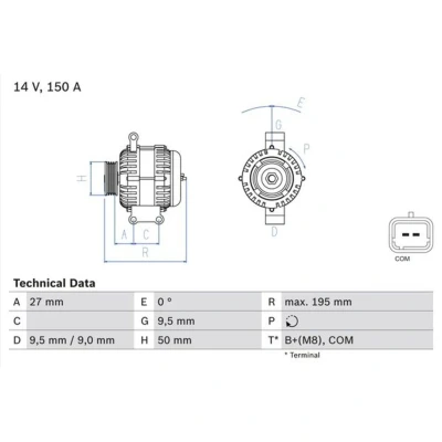 Afbeelding van Bosch Alternator/Dynamo 0 986 081 820