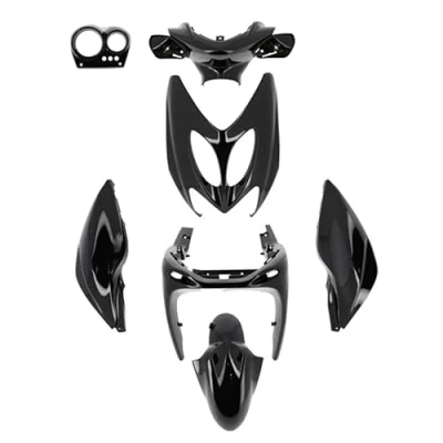 Afbeelding van TUN&#039;R Carrosseriescooterset, compatibel met Nitro/Aerox 2013, zwart gelakt (8 stuks)