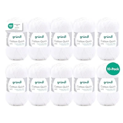 Afbeelding van Gründl Cotton Quick Garen, voordeelverpakking, 10 stuks, wit