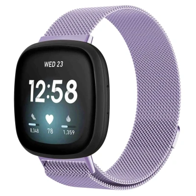 Afbeelding van iMoshion Bandje Geschikt voor Fitbit Versa 3 Maat S Milanees magnetische band Paars