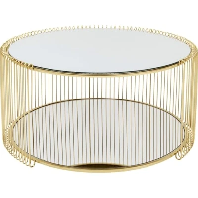 Afbeelding van Salontafel Wire Double Ø80cm messing Kare Design