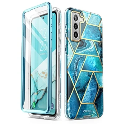Afbeelding van Cosmo 360 hoesje met screenprotector Geschikt Voor Samsung S22 Ocean
