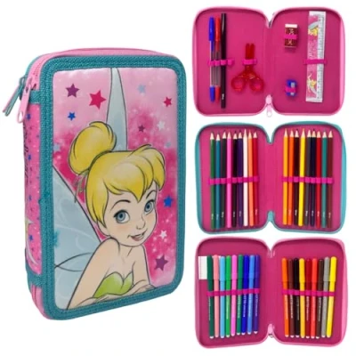 Afbeelding van CARTOON etui met 3 ritssluiting, compleet, 44 stuks, voor school, meerdere vakken, kleurpotloden, markers Giotto, Bel,