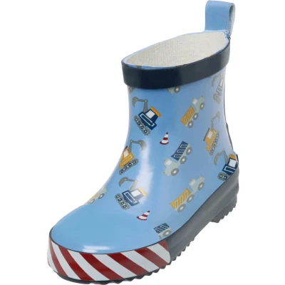 Afbeelding van Playshoes Uniseks rubberlaarzen voor kinderen, halve schacht, bouwplaats, blauw, 20 EU, Blauw
