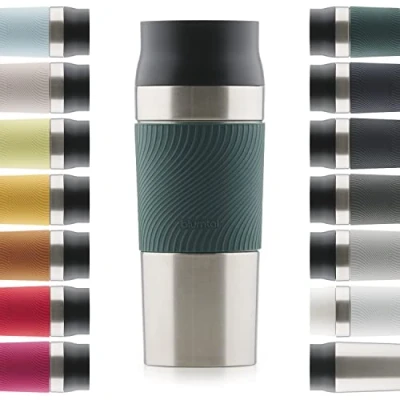 Afbeelding van Blumtal Thermosbeker Classic Lekvrij, BPA Vrij en Vaatwasserbestendig Hoge Kwaliteit Thermosfles met Quick Press Sluiting Travel Mug 350 ml Donkergroen