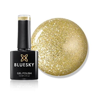 Afbeelding van Bluesky Platinum 01 Imperial Topaas Gel nagellak, goudkleurig, duurzaam, splinterbestendig, 10 ml (vereist drogen onder uv ledlamp)