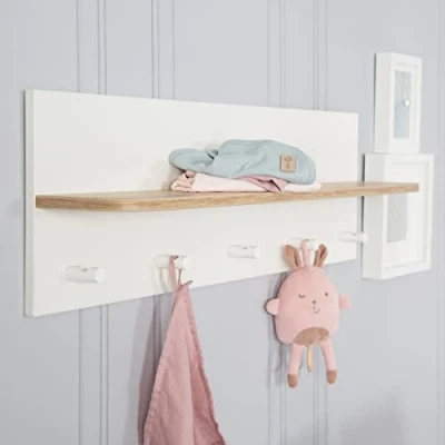 Afbeelding van roba wandkapstok &#039;Ava&#039; met plank &amp; 5 kapstokhaken, HxBxD: 29 x 90 16,5 cm