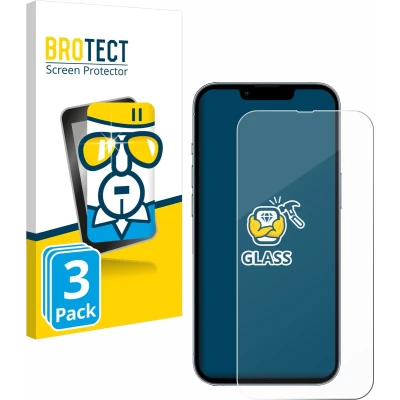 Afbeelding van BROTECT Glas Screenprotector voor Apple iPhone 13 Pro Gehard Beschermglas 9H (3 Stuks)